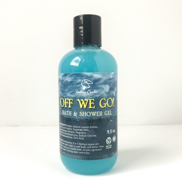 Fortune Cookie Soap Box December 2018 - Off We Go Bath and Shower Gel Front