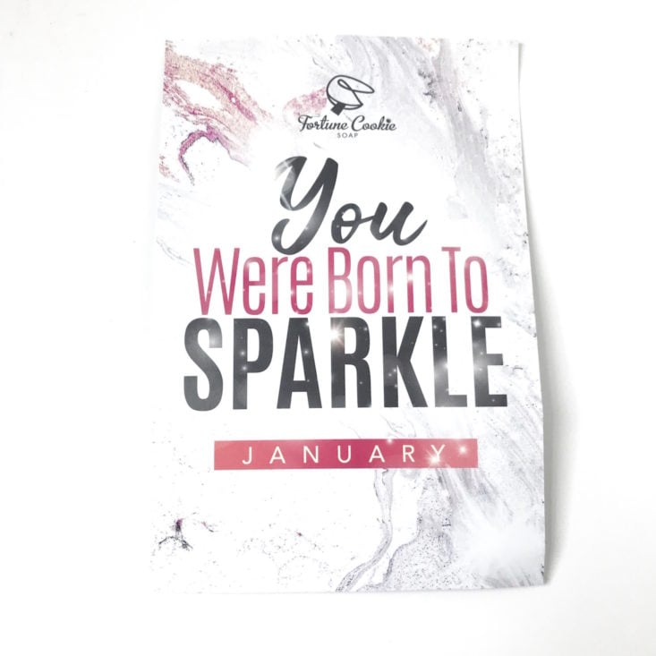 Fortune Cookie Soap “You Were Born To Sparkle” January 2019 - Box 2