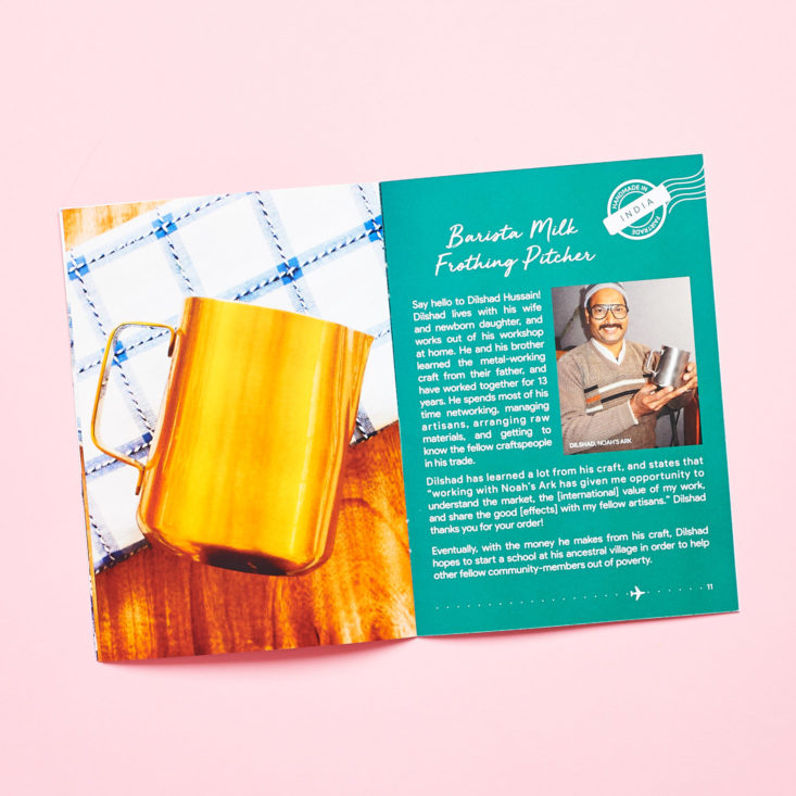 GlobeIn Brew Box booklet milk frother info