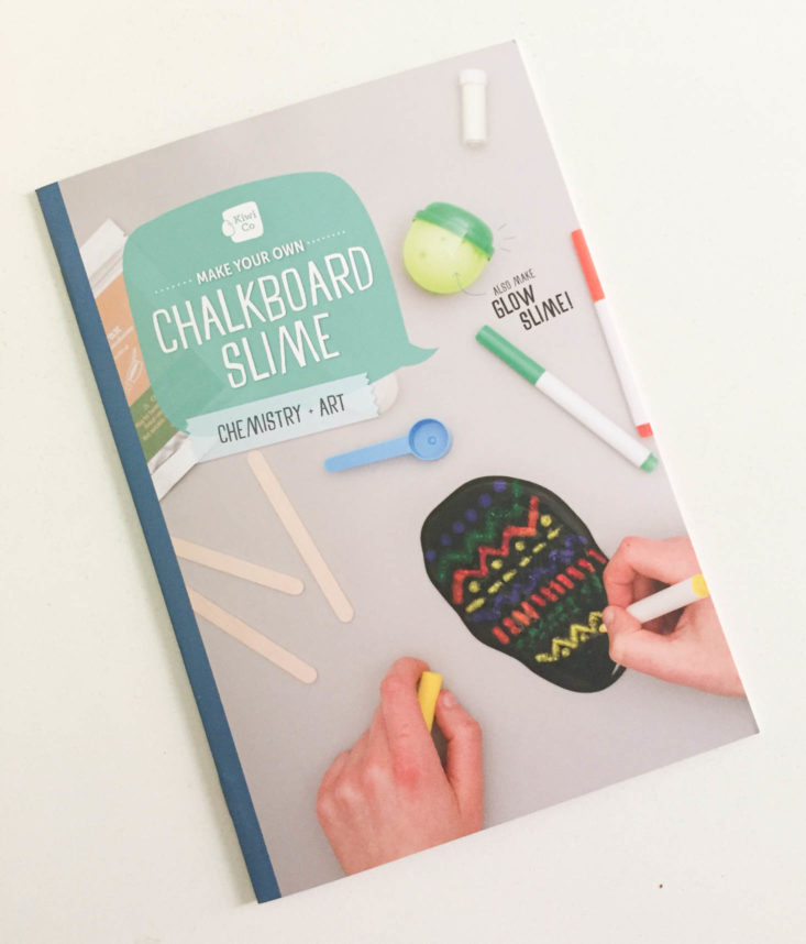 KiwiCo. Science & Art Pack Chalkboard Slime December 2018 - Booklet Front Top