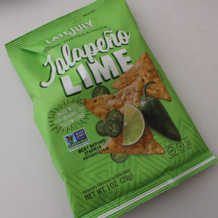 Love With Food Box January 2019 - Late July Jalapeno Lime Tortilla Chips Top