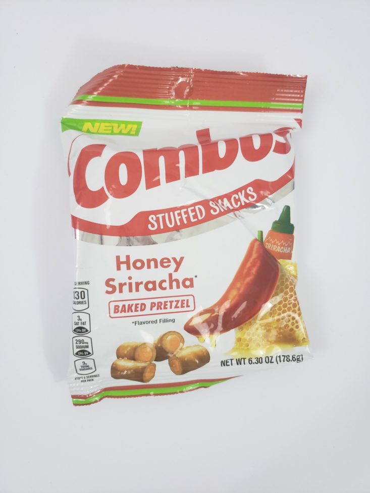 MONTHLY BOX OF FOOD AND SNACK REVIEW – January 2019 - Combos Honey Sriracha Front