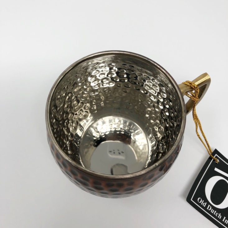 Monthly Mystery Box Of Awesome Review December 2018 - Antique Copper Moscow Mule Mug Inside Top