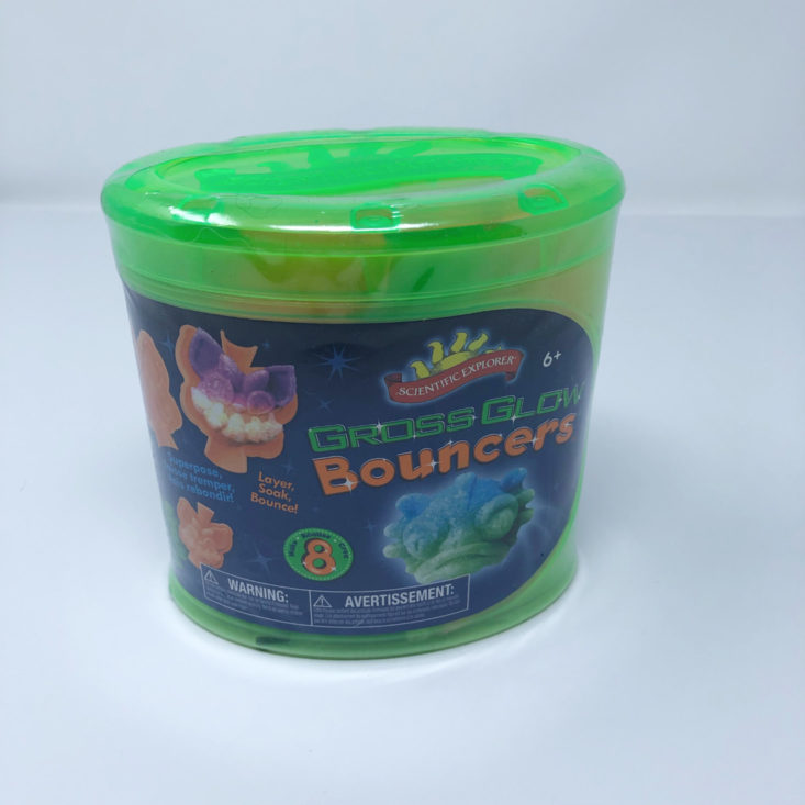 Monthly Mystery Box Of Awesome Review December 2018 - Scientific Explorer Gross Glow Bouncers Front