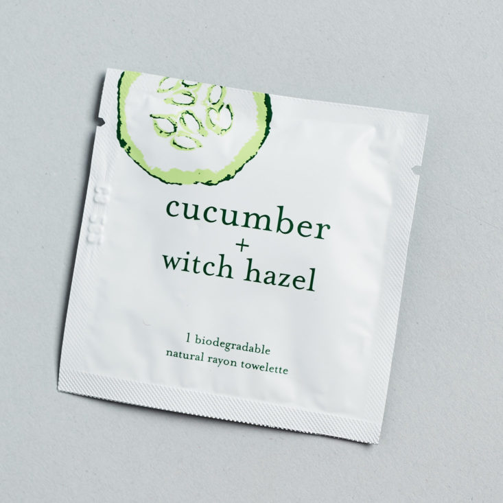 Petit Vour January 2019 cucumber wipe