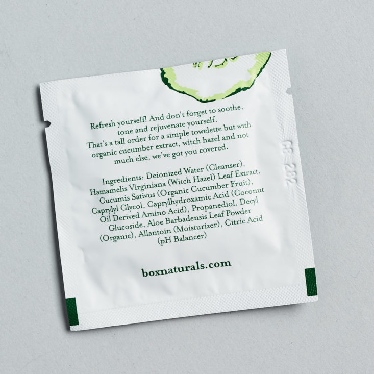 Petit Vour January 2019 cucumber box wipe back