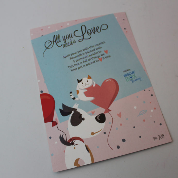 Rescue Box January 2019 - Rescue Box Booklet Front Top