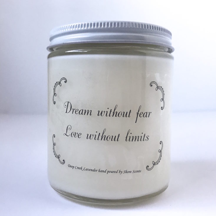 Shore Scents January 2019 - Deep Creek Lavender Candle Front