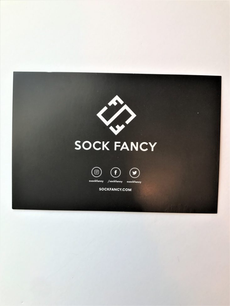 Sock Fancy Men January 2019 - Black Postcard Welcome