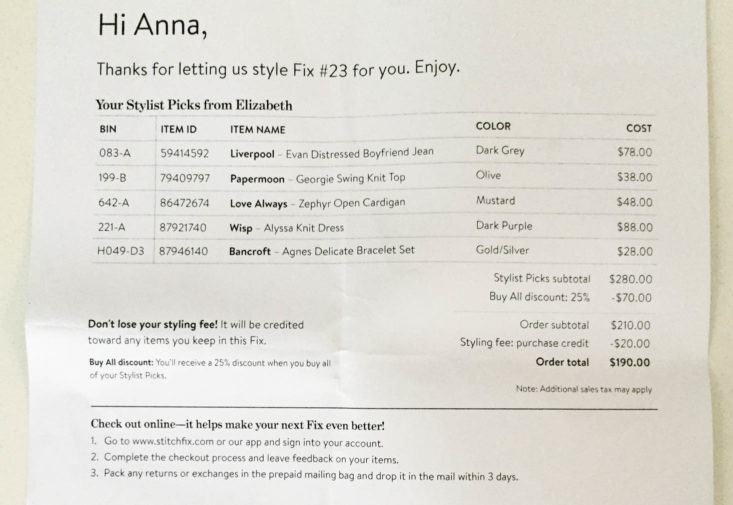 Stitch Fix Plus Size Clothing Subscription Box Review January 2019 - Invoice Top
