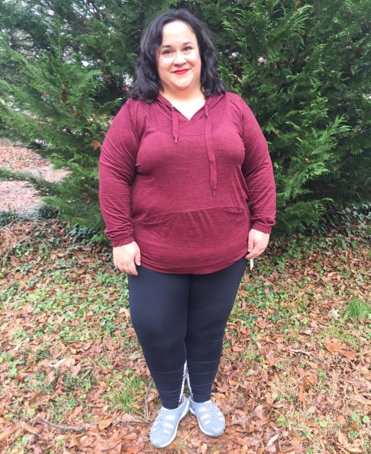 Wantable Fitness Edit Subscription Review December 2018 - Amelia Hoodie by Marika Curves On Front