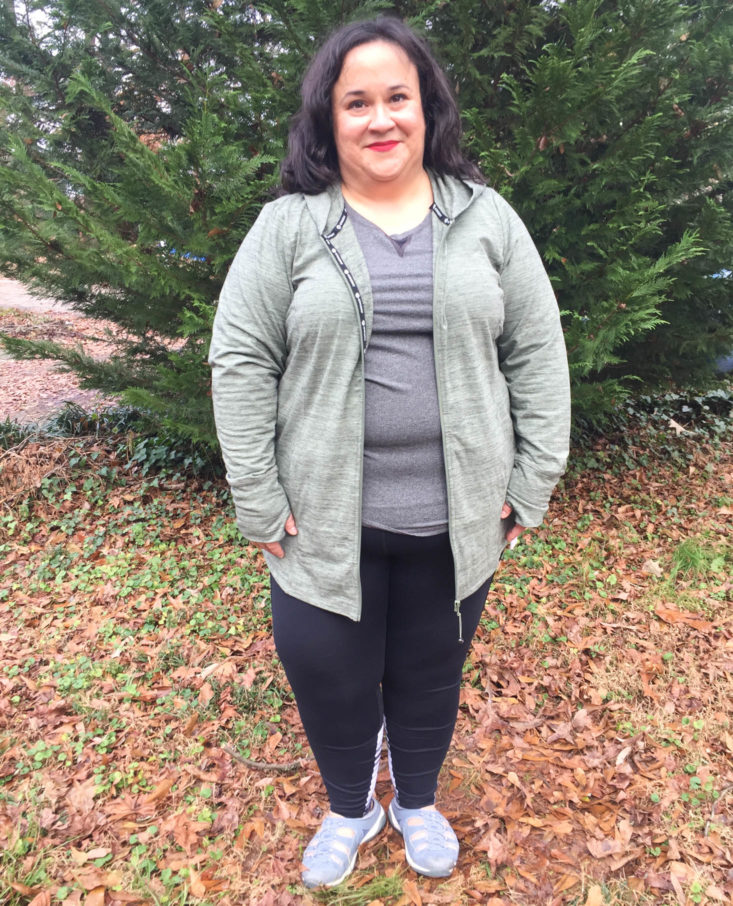 Wantable Fitness Edit Subscription Review December 2018 - Essential Hooded Jacket by Activezone On Front
