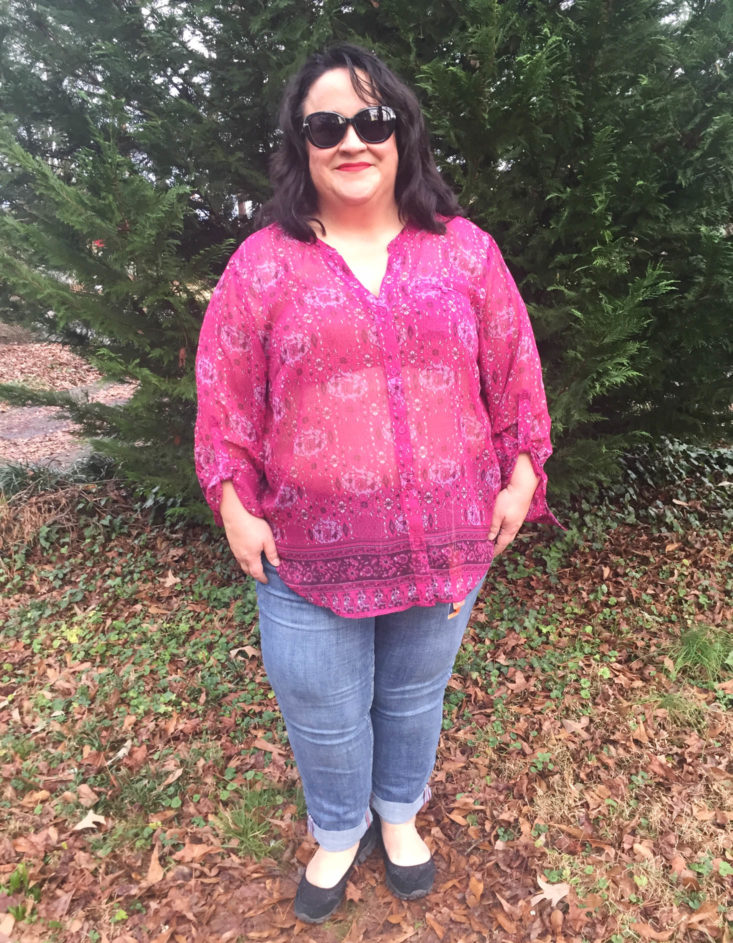 Wantable Style Edit Subscription Review December 2018 - Jasmine Printed Top by Kut From the Kloth Front