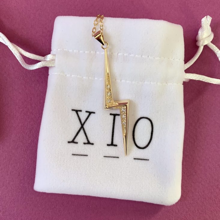 XIO Jewelry Subscription Review January 2019 - Made of Lightning Necklace Package Top