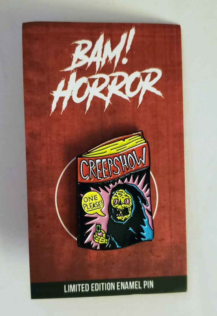 BAM! Horror Box November 2018 - BAM! Box Exclusive Creepshow Fan Art Pin by Artist Wizard of Barge Front