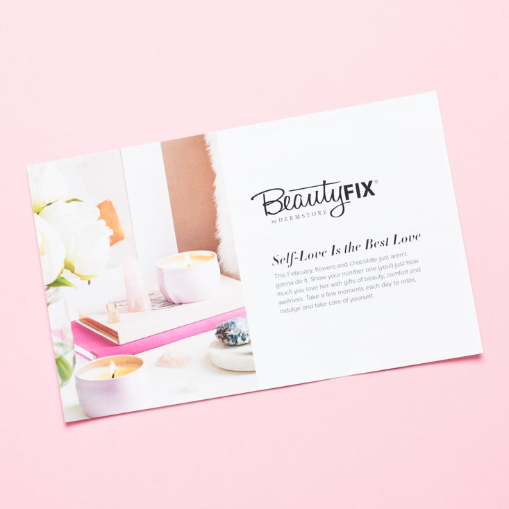Beauty Fix February 2019 booklet