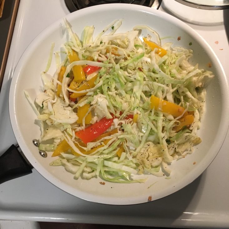 Blue Apron Subscription Box Review February 2019 - UDON PAN CABBAGE