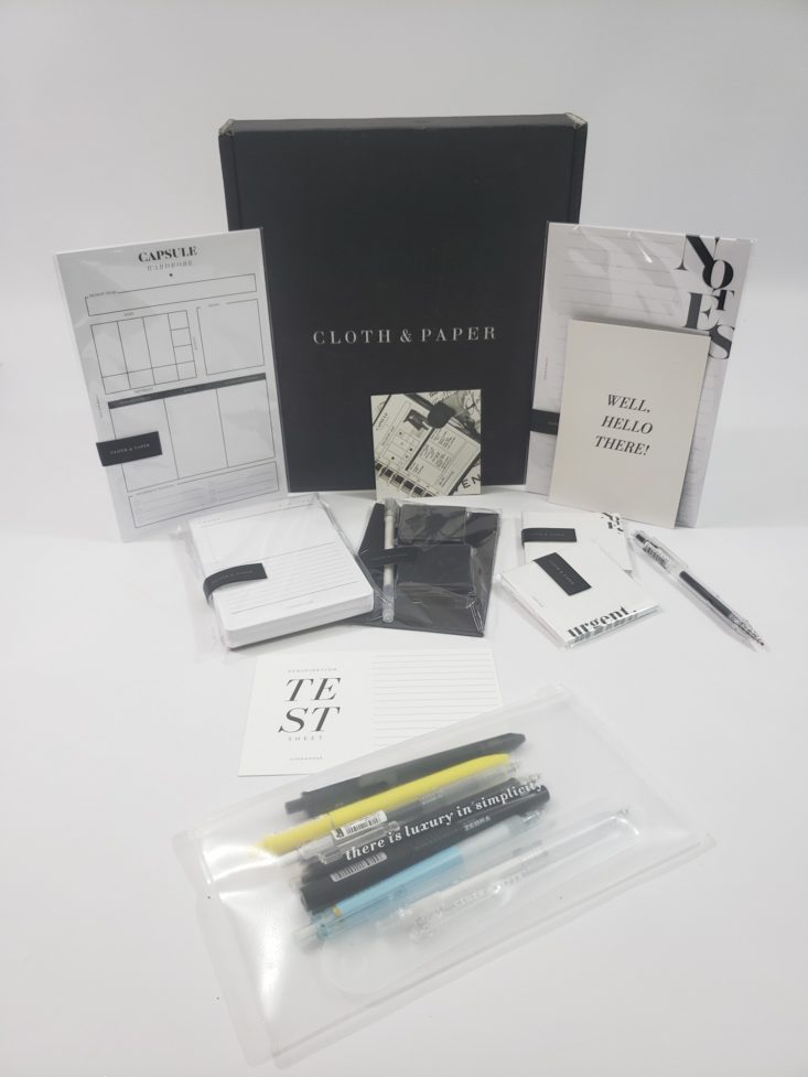 Cloth &amp; Paper Subscription Box January 2019 - All Contents