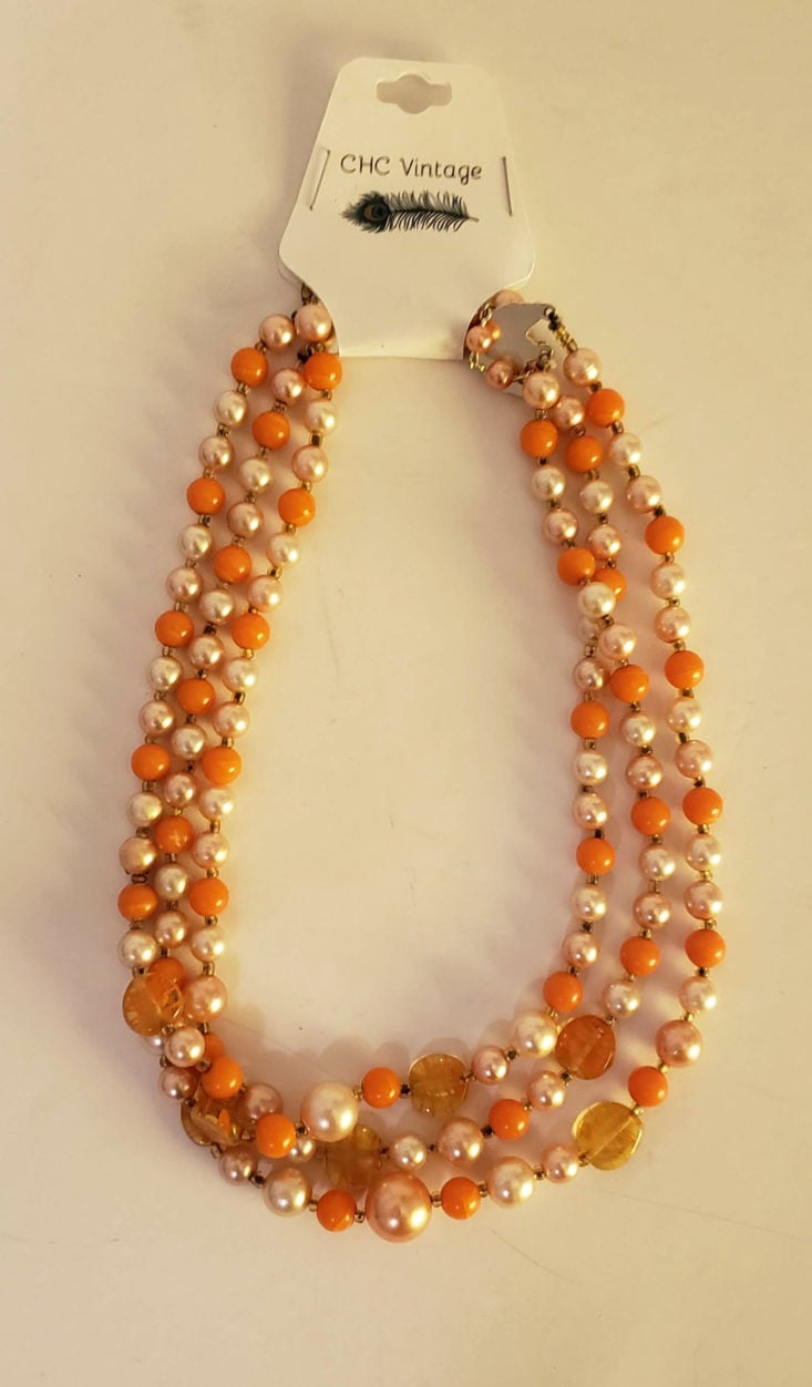 Crazy Hot Clothes Vintage Accessory November 2018 Subscription Box - Creamsicle Beaded Necklace 1