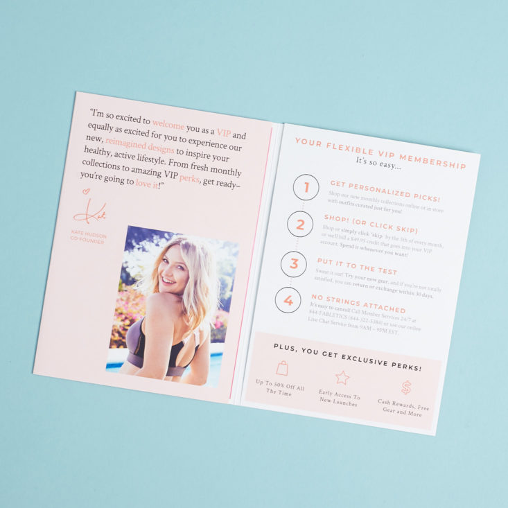 Fabletics February promo card