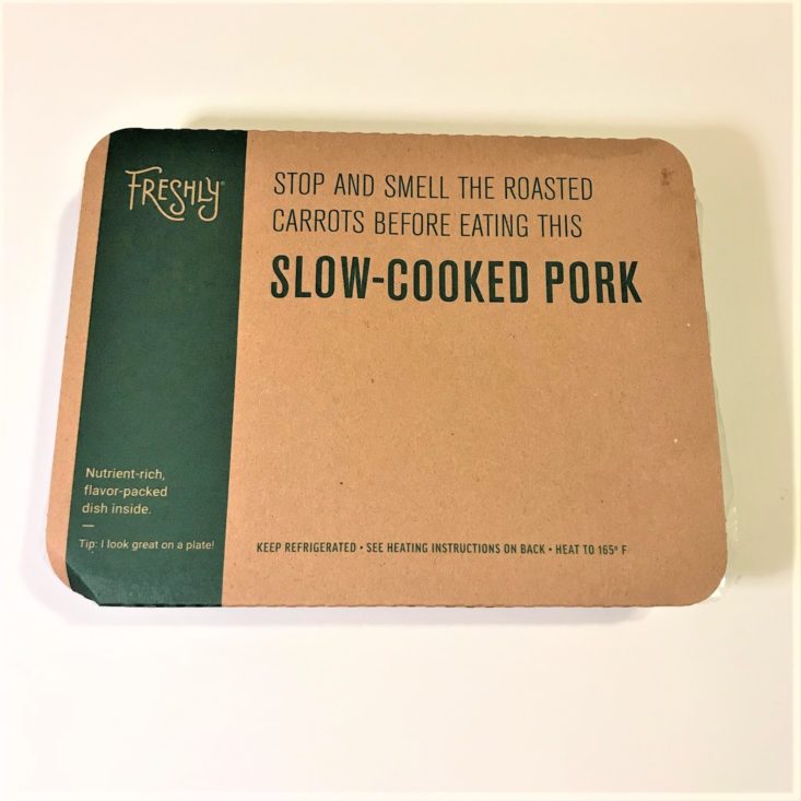 Freshly January 2019 - Slow-Cooked Pork with Sautéed Kale & Roasted Carrots Box Front Top