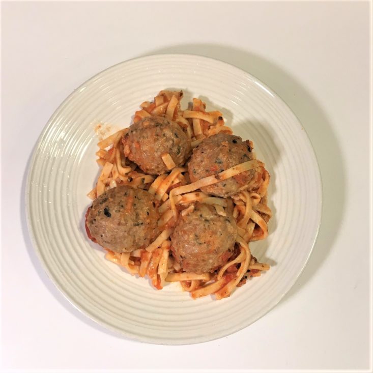Freshly January 2019 - Turkey Meatballs & Linguine with Spicy Arrabbiata Opened In Plate Top