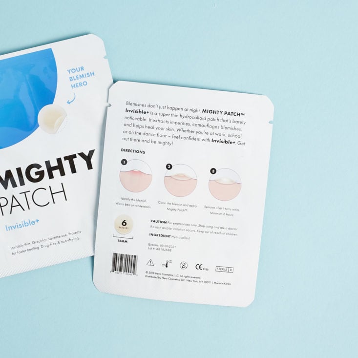 GlossyBox February 2019 mighty patch back
