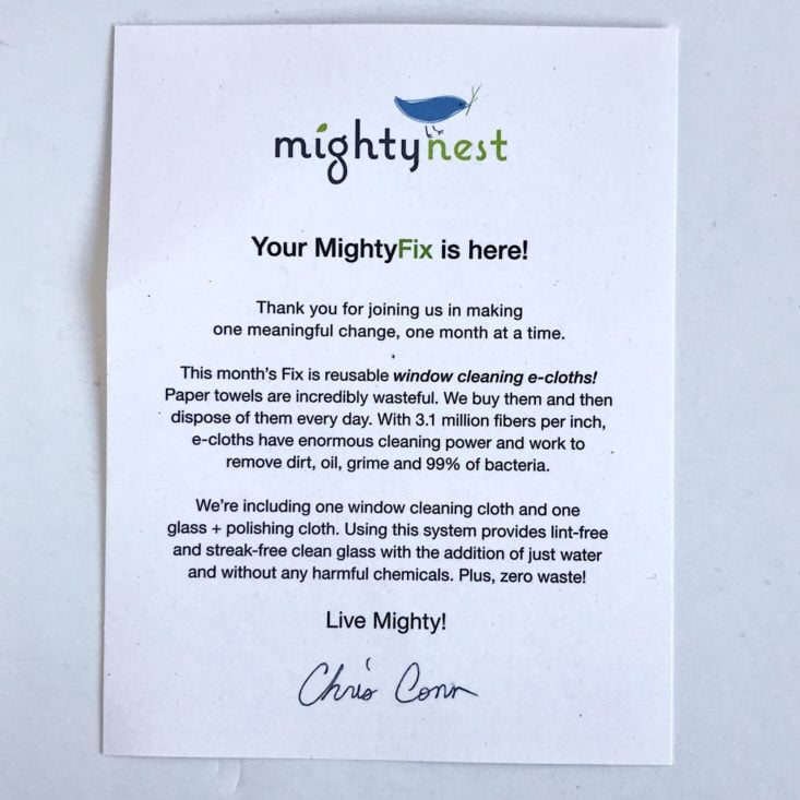 Mighty Fix February 2018 info card front