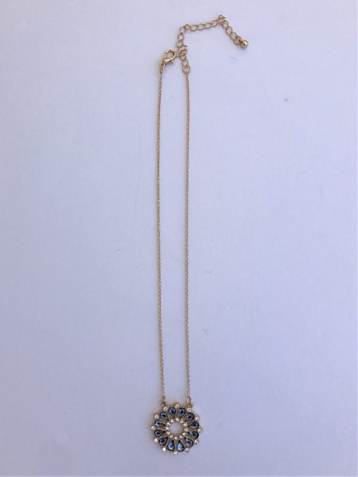 Jewelry Subscription February 2019 - Gold Gemstone Pendant Necklace Front
