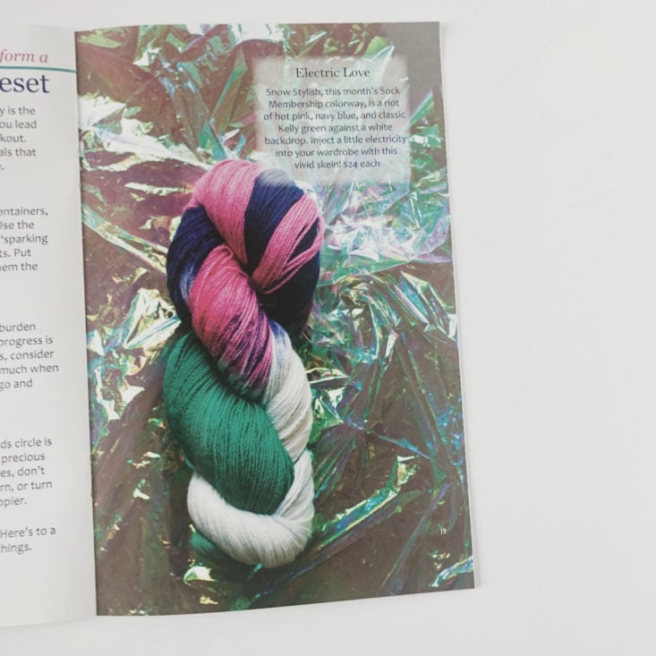 Knitcrate Sock Yarn Subscription Review February 2019 - Yarn Info Pages Photo Top