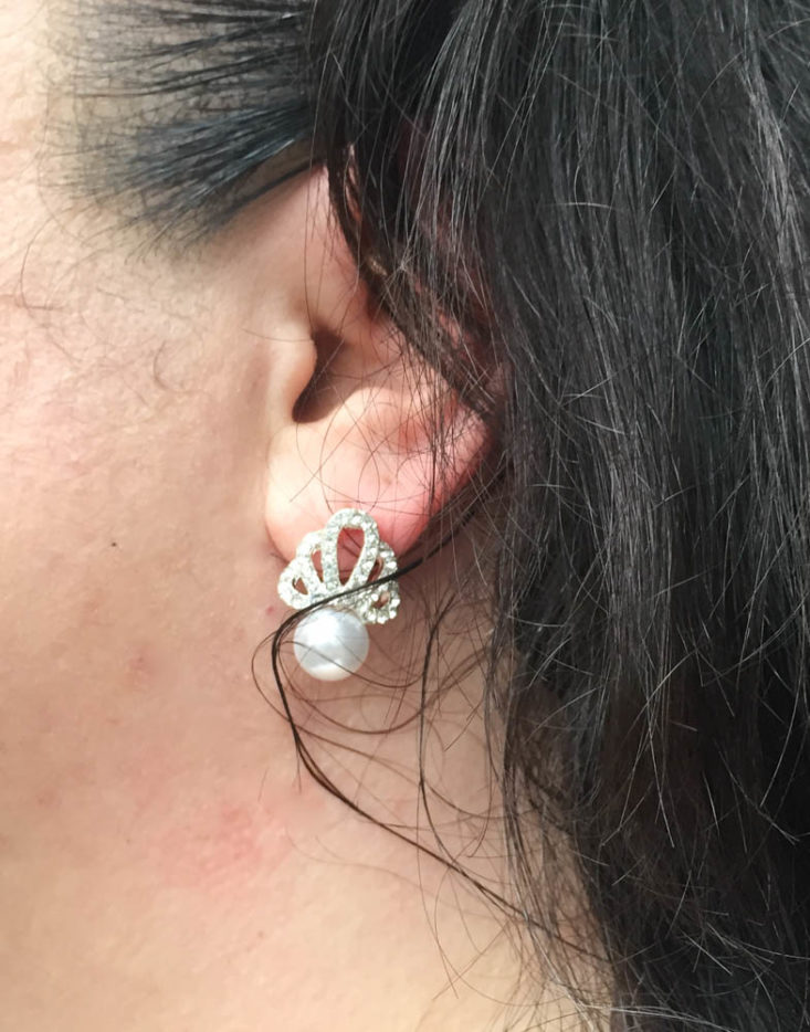 Nadine West February 2019 - Silver Crown Studs Wearing Side