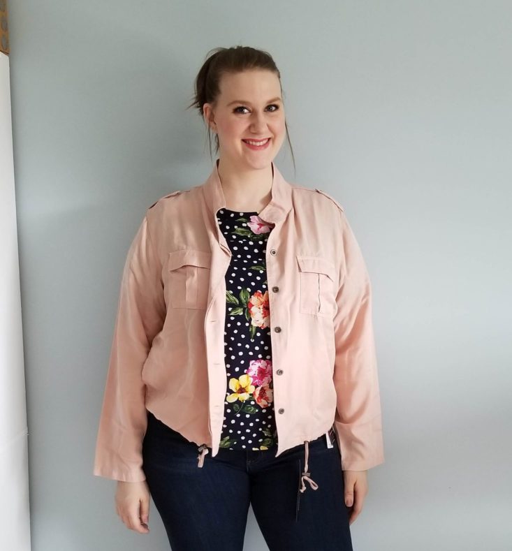 Natalie Attired February 2019 pink jacket