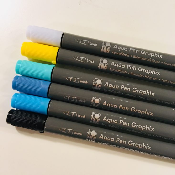 Smart Art February 2019 - Marabu Graphix Aqua Pen Set 6 Pack Open Box Top