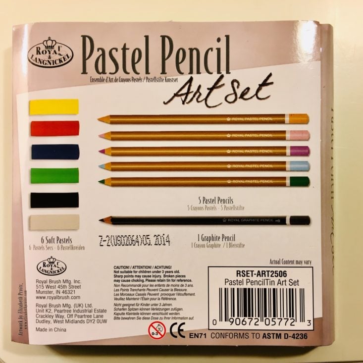 Smart Art Flipbook January 2019 - Royal Langnickel Small Tin Pastel Pencil Back