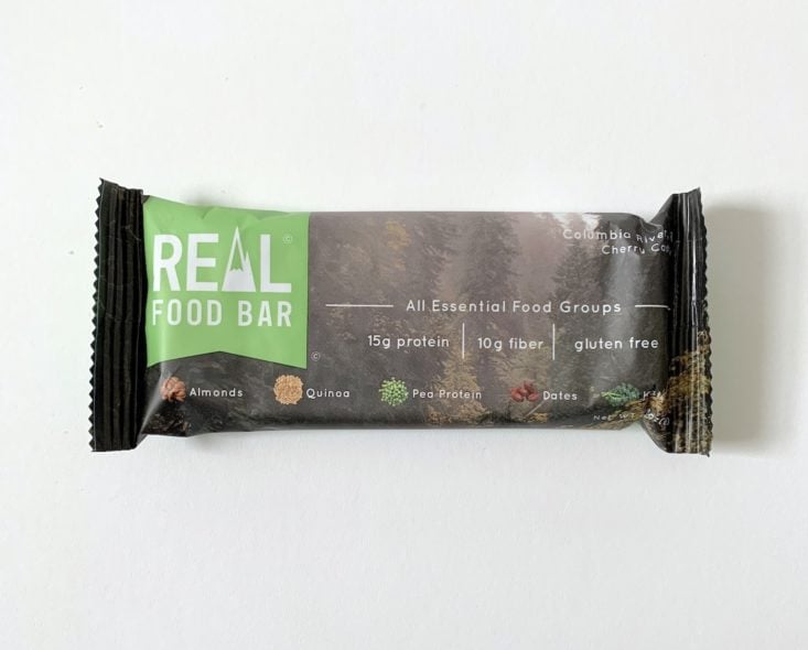 SnackSack Gluten Free Box Review February 2019 - Real Food Cherry Cashew Bar Package Top