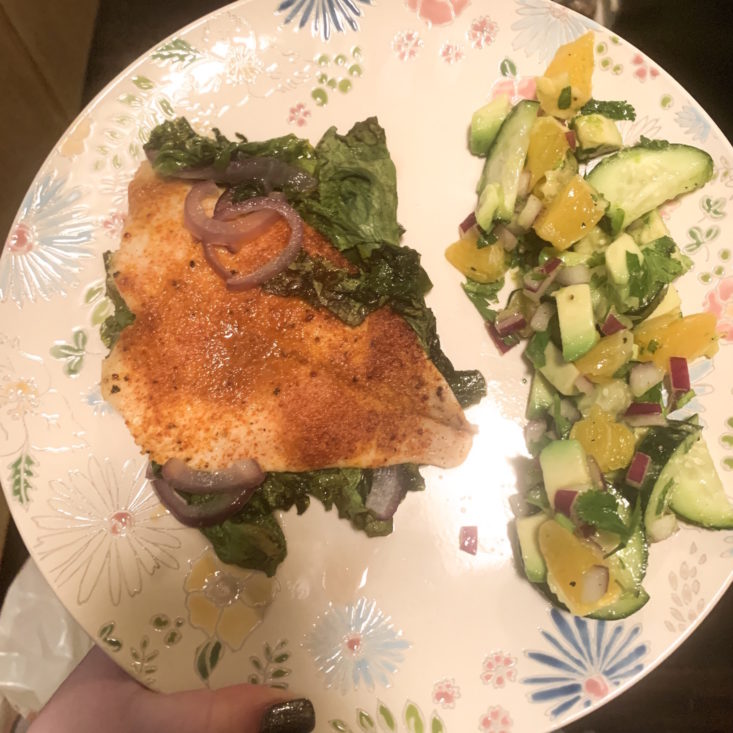 Sun Basket Meal Kit February 2019 - Sole Recipe Serve In Plate