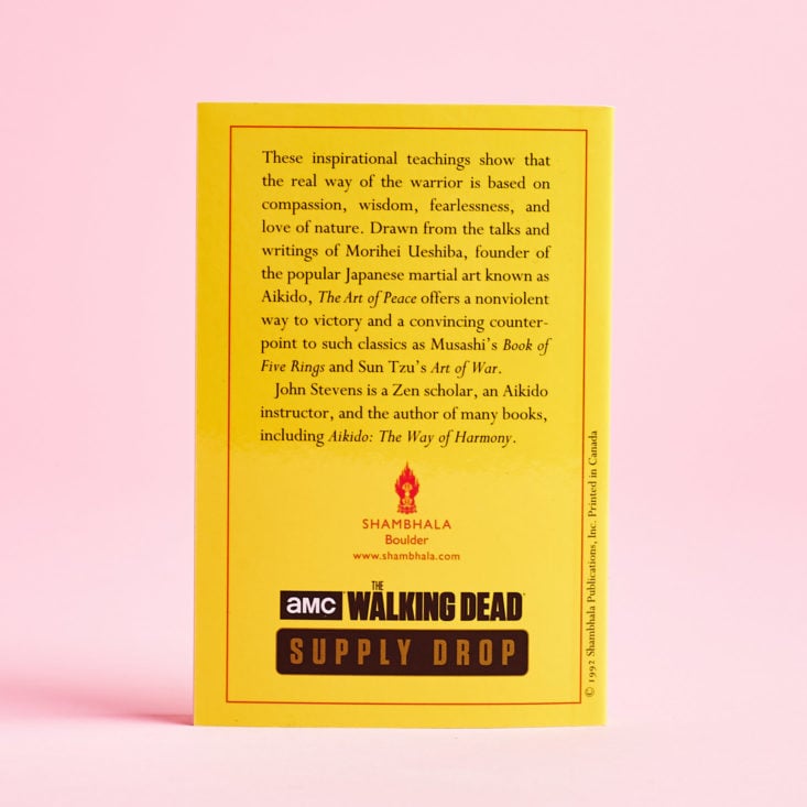 The Walking Dead Supply Drop February 2019 art of peace back cover