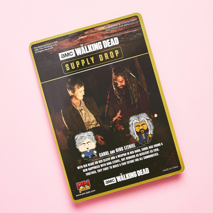 The Walking Dead Supply Drop February 2019 pns back of packaging