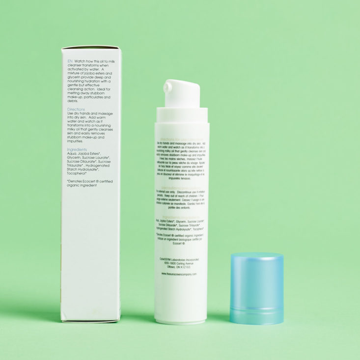Botanic and Terre March 2019 cleanser back view info