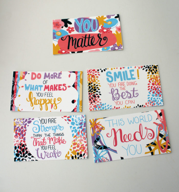 Box of Happies February 2019 - Mini Encouragement Cards (set of 5) Front