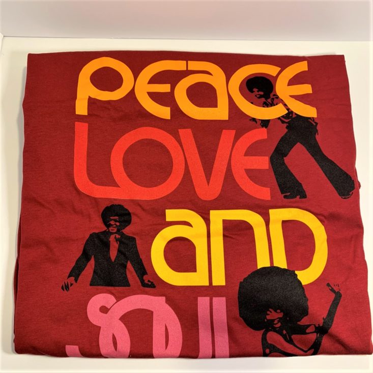Brown Sugar Box Review February 2019 - “Peace, Love, and Soul” Tee Folded Front