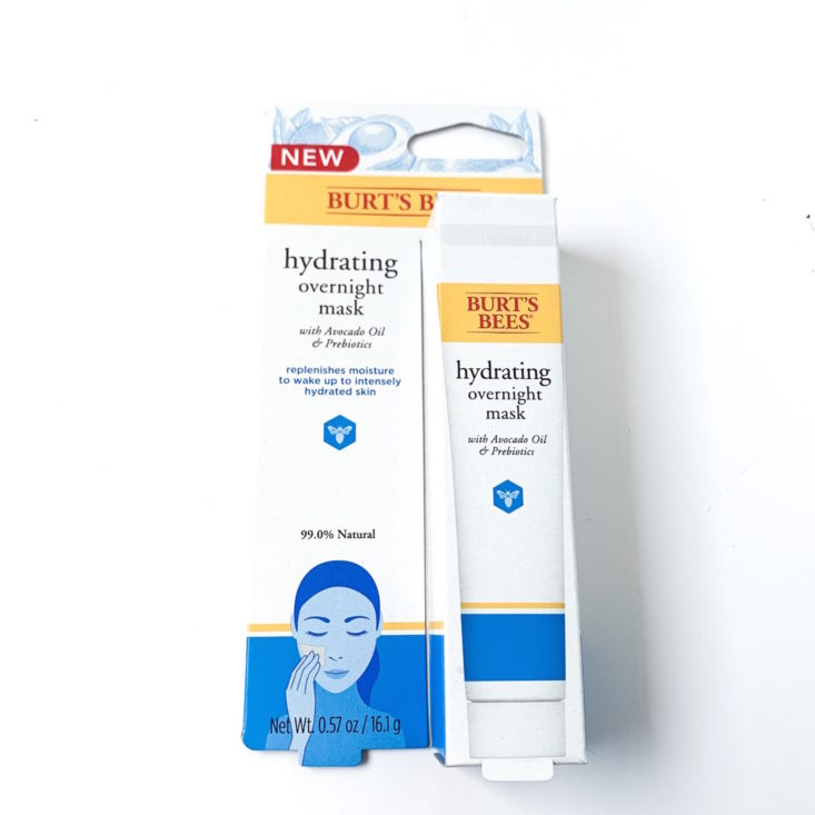 Burt’s Bees Burt’s Box Review March 2019 - Hydrating Overnight Mask With Box Front