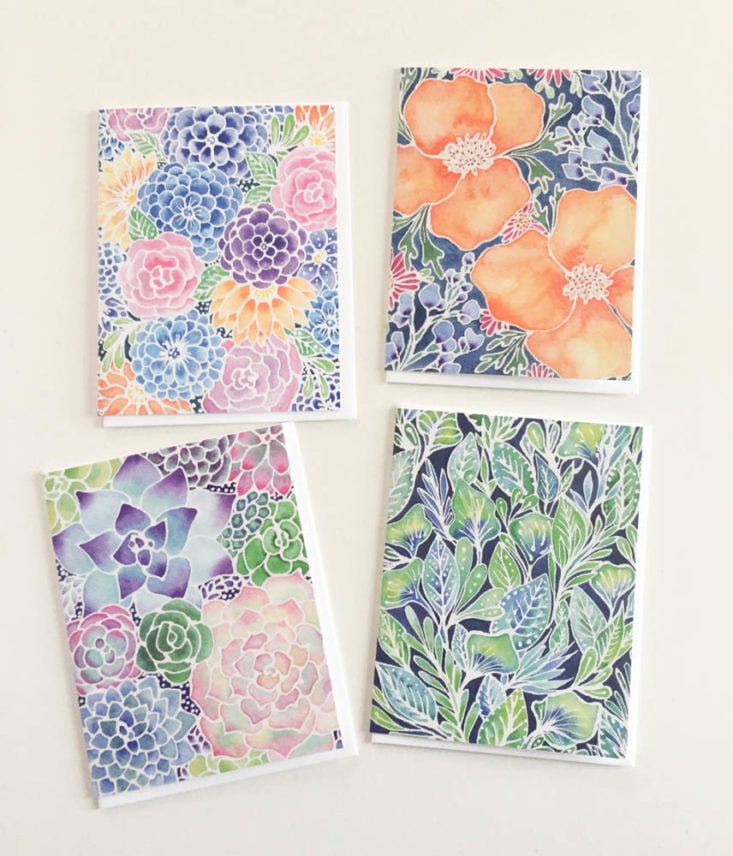 California Found Box Review February 2019 - Masked Flora Collection Notecards 1