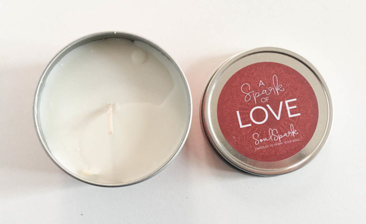 California Found Box Review February 2019 - Spark Of Love Candle Open Top