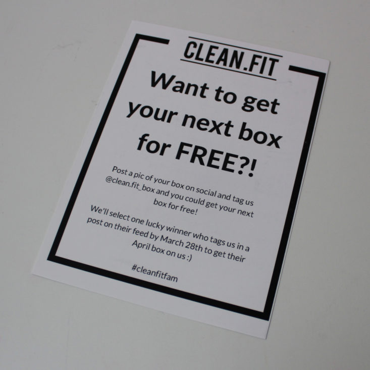 Clean Fit Box March 2019 - Promo Front