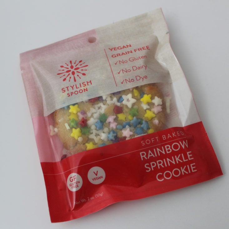 Clean Fit Box March 2019 - Stylish Spoon Soft Baked Rainbow Sprinkle Cookie Package Front