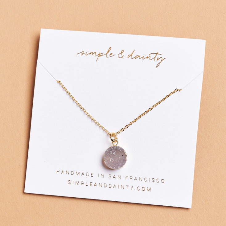 Cosmo Box March 2019 necklace on card