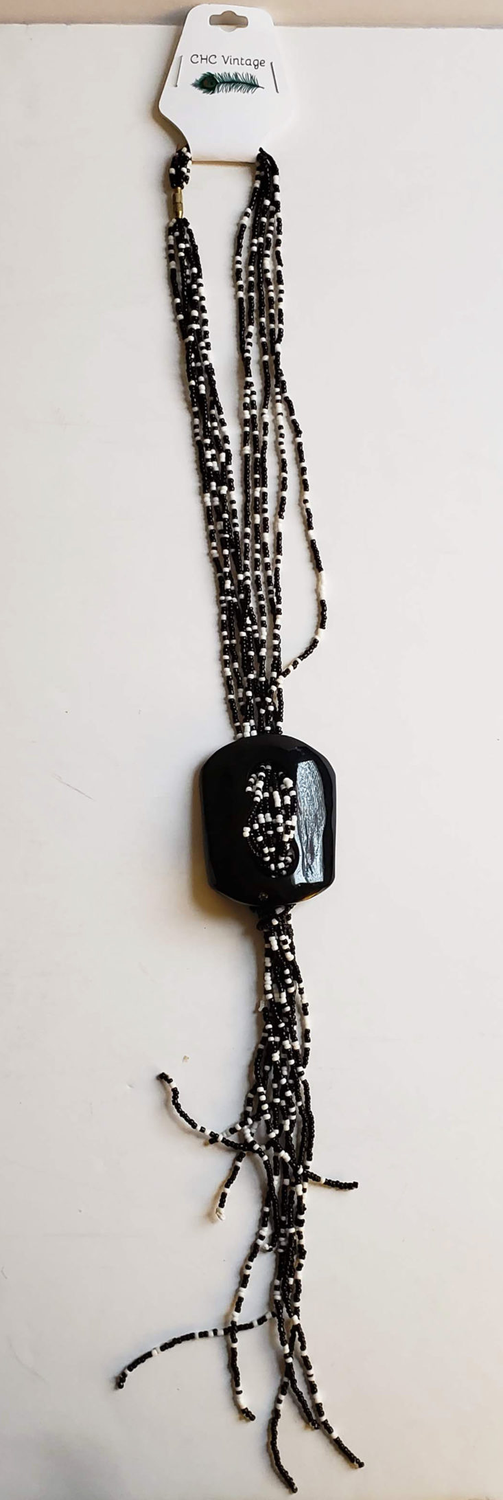 Crazy Hot Clothes Vintage Accessory January 2019 - Black And White Pony Bead Plastic Buckle Necklace 1