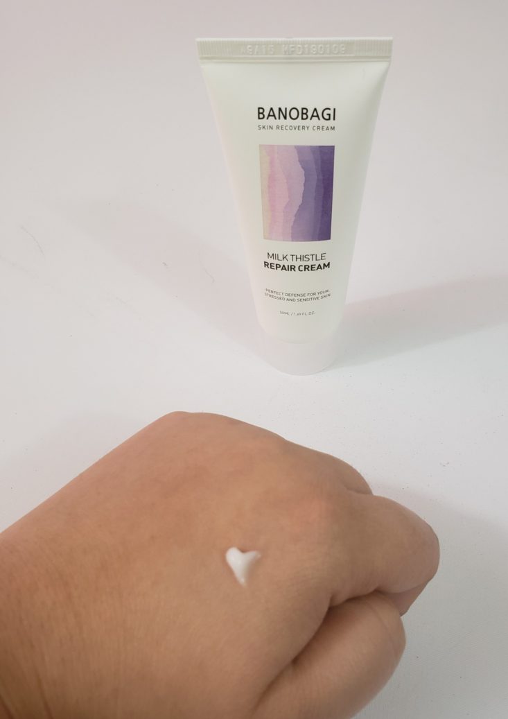 Facetory Lux Box Deluxe Review March 2019 - Banobagi Milk Thistle Repair Cream On Hand Top