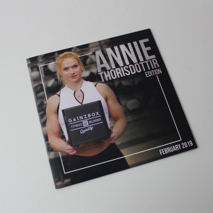 Gainz Box February 2019 - Booklet Front
